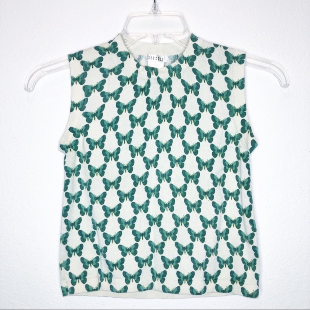 SOLD 🦋 Vintage CLAUDIE PIERLOT Butterfly Knit Crop Tank